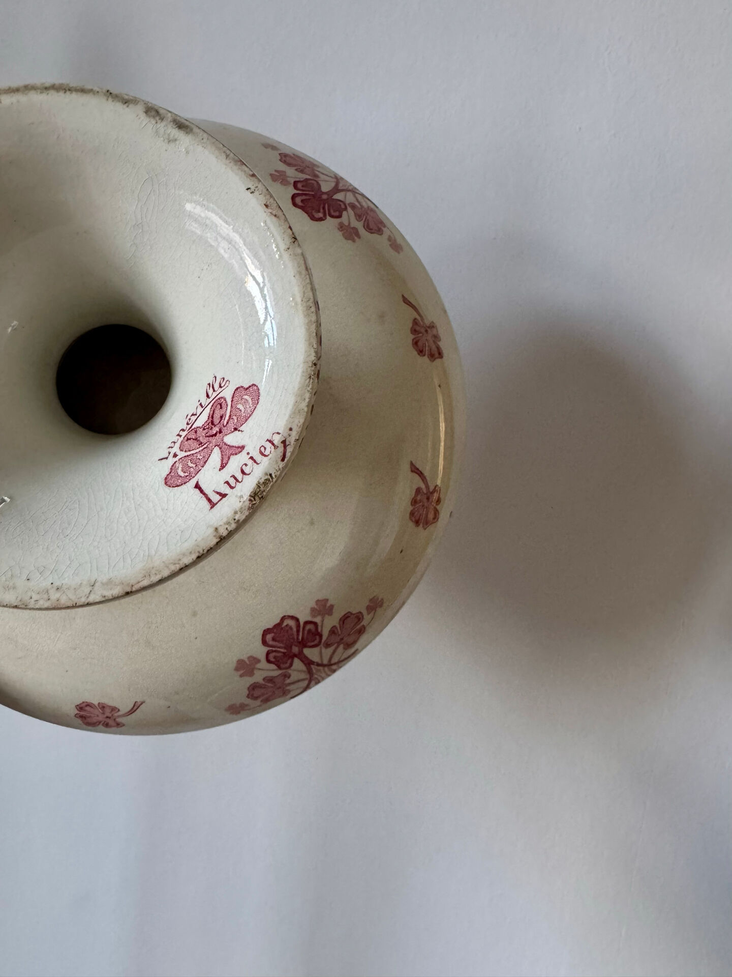 Antique compote dish in Lunéville faience.