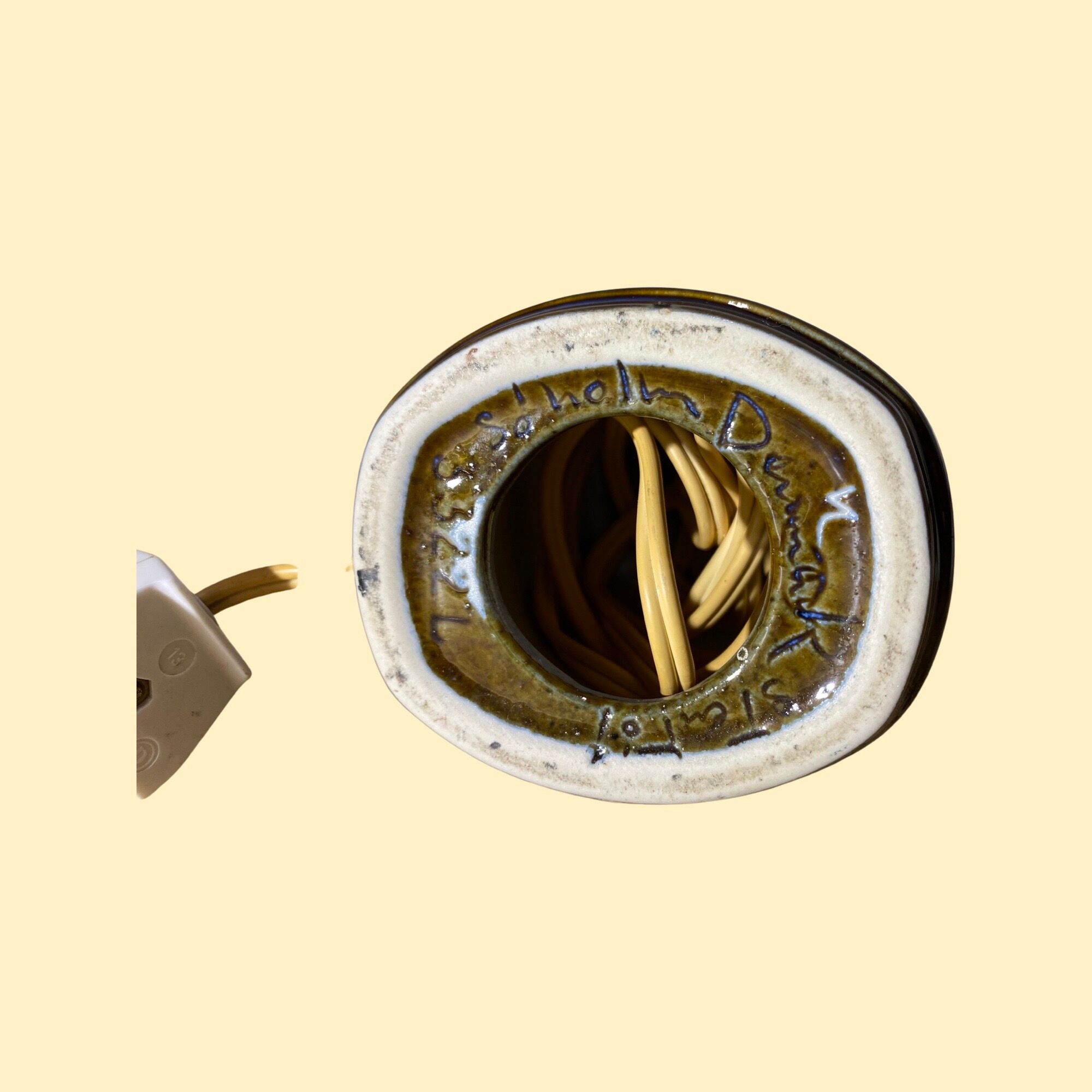 Blue/brown Søholm Stentoi Table Lamp | Vintage Pottery - Danish Design Ceramic Pottery