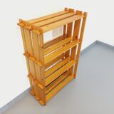Bibliothèque étagère en pin vintage des années 80 dans le style Maison Regain