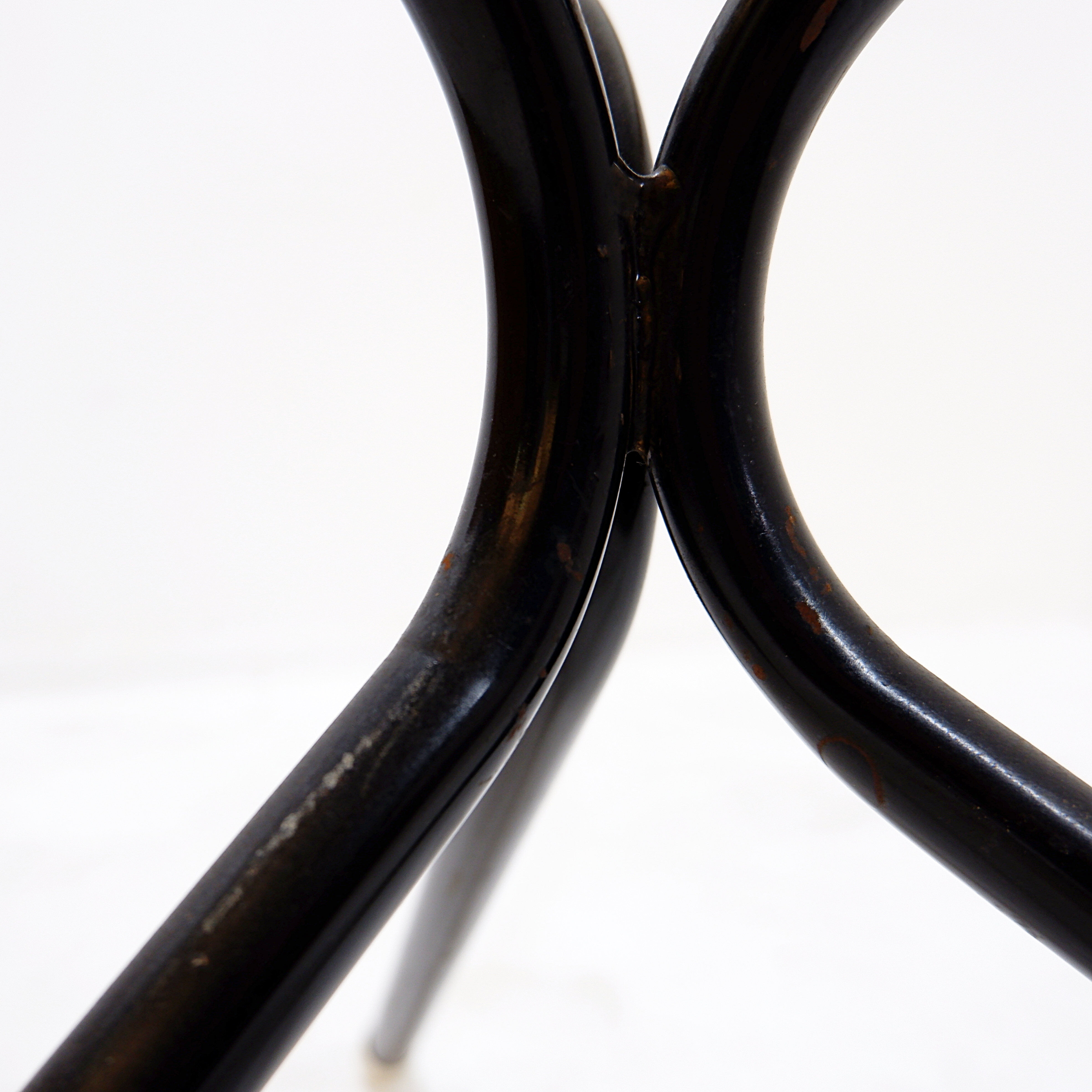 Mid-century bamboo, metal, and glass side table - Netherlands 1960s