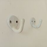 Antique enamelled cast iron wall hook from the 30s/40s