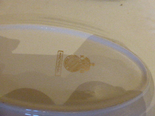 Two small service dishes Eglantiers motif, Madrigal model, KG Lunéville Badonviller France, former, circa 1940