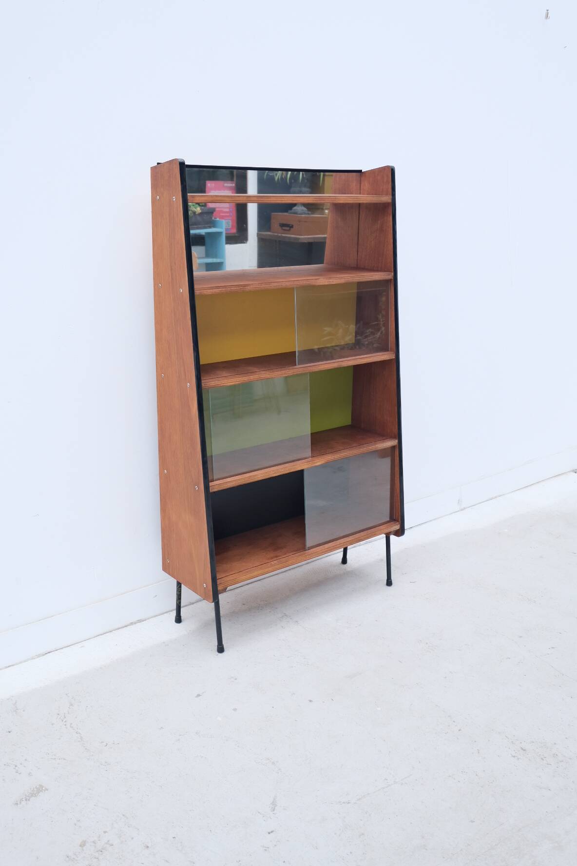 Fonteneau & cie bookcase in oak veneer, france 1950
