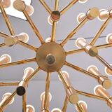 Golden chandelier by Angelo Brotto for Esperia Italia