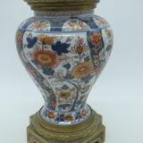 Bayeux/Imari vase mounted in porcelain with bronze frame
