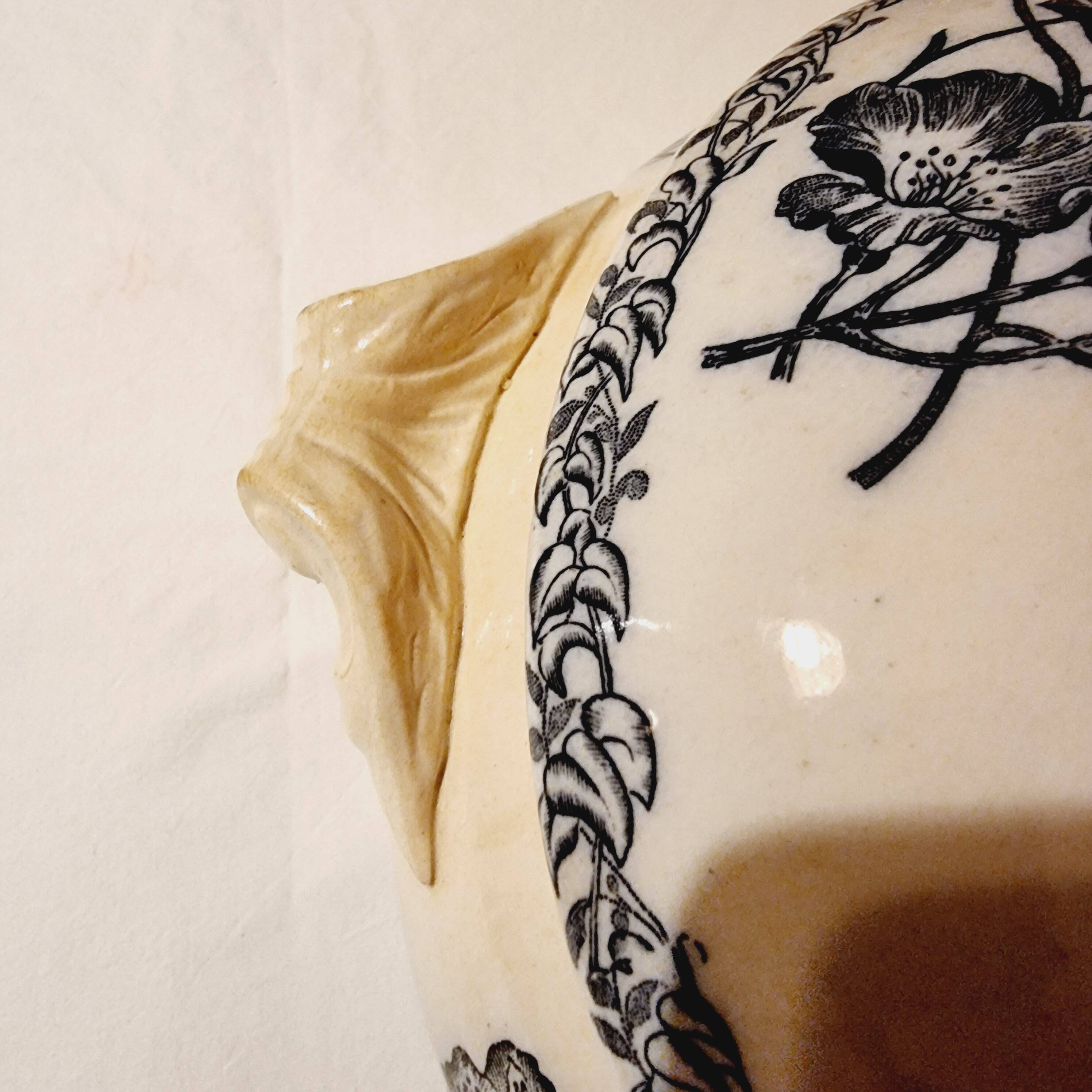 Antique Gien Translucent Porcelain Tureen in Gien Earthenware from 1900