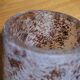 Frosted glass vase, painted Art Deco, signed.