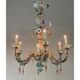 Rezzonico Lustre In Murano Colored Glass, 6 Arms of Light