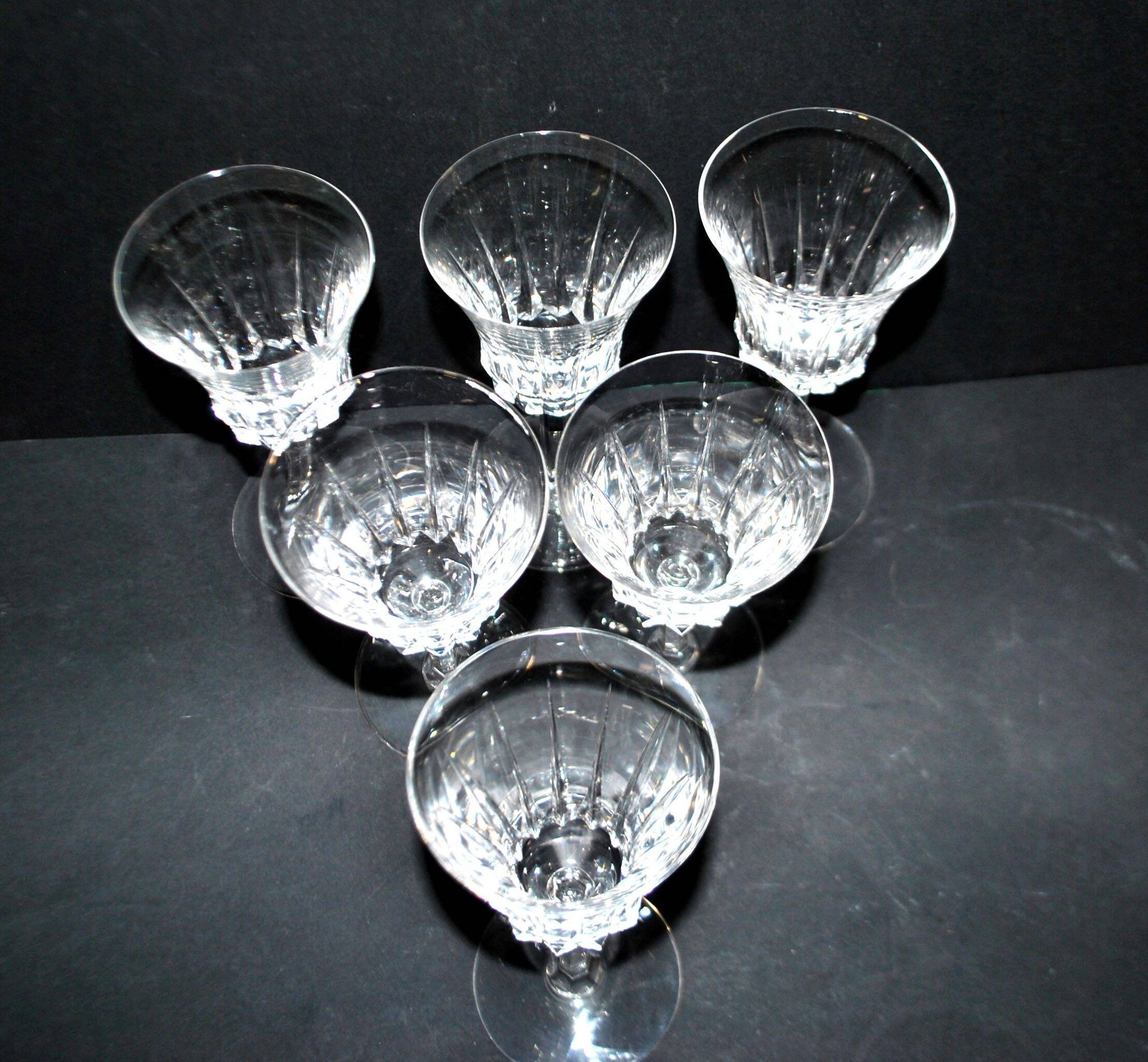 Set of 6 flared crystal wine glasses in Concorde Cerdagne style H15.2.