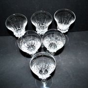 Set of 6 flared crystal wine glasses in Concorde Cerdagne style H15.2.