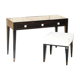Table de toilette et tabouret Nascondino Fendi Casa en ébène Macassar