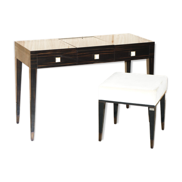 Table de toilette et tabouret Nascondino Fendi Casa en ébène Macassar