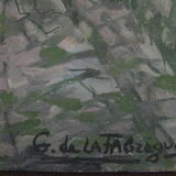 Painting oil painting Rue de Paris 16th 1967 G. De La Fabrègue