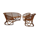 Living room - sofa, pair of armchairs - bamboo