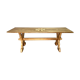 Table pied en x, dessus marqueté rosace et rose des vents