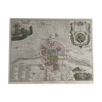 Historic map of Paris in 1180