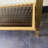 Console smoked glass and brass Italian design year 70 in the taste of nanda vigo