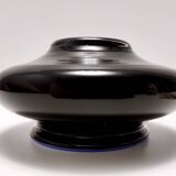Iridescent Black and Azure Cased Glass Vase, Italy