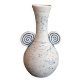 Studio Pottery Stoneware Handmade Bud Vase Blue Accent Signed