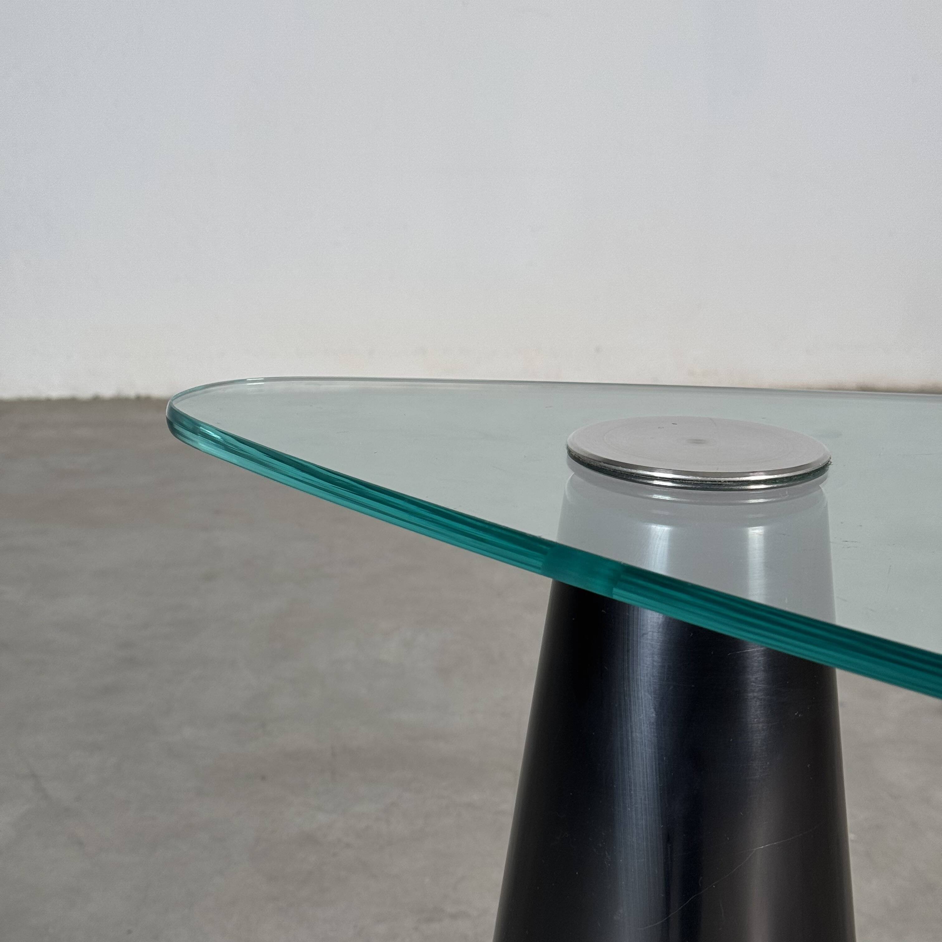 Marble and Glass Sculptural Italian Side Table Attributed to Fontana Arte