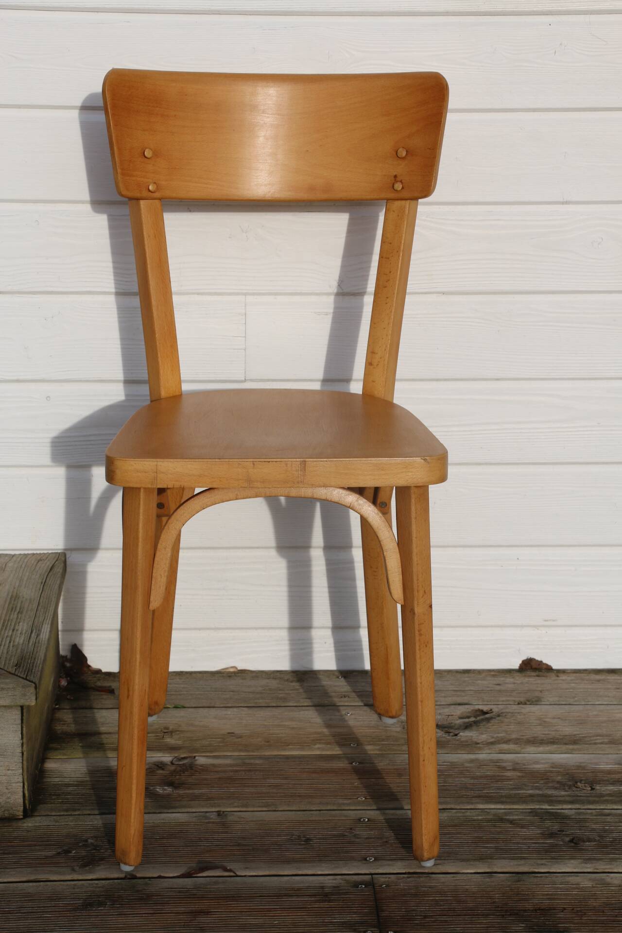 Set of 6 Baumann chairs, light beech, 1960