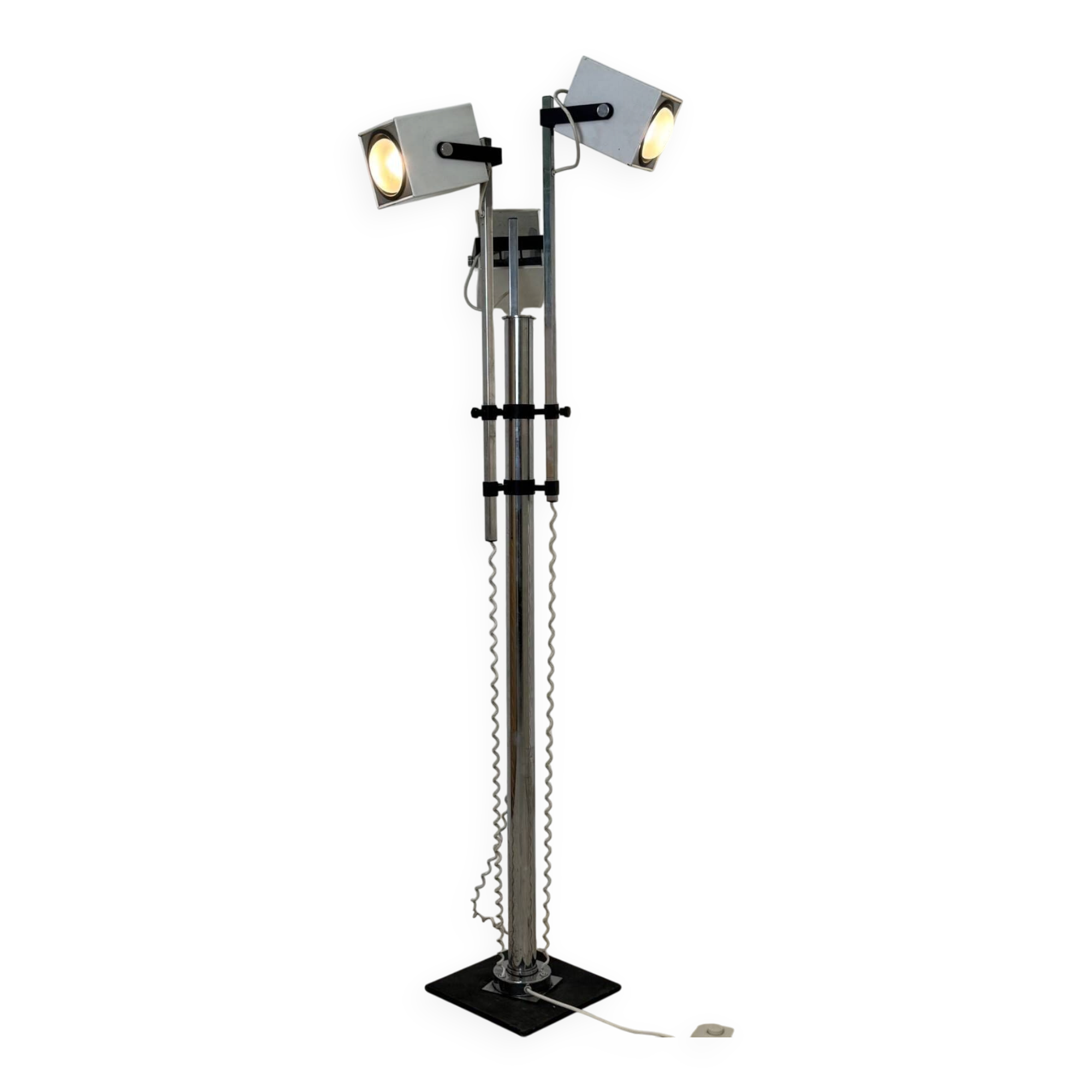 Lampada da Terra Lucitalia Design Pat Hoffman Tre Faretti Cubici Orientabil
