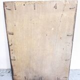 Small Art Deco carved wooden mirror, silver leaf.