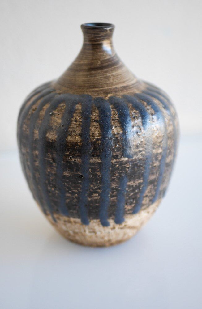 Vase brutaliste scandinave en céramique par Mari Simmulson pour Upsala Ekeby, Suède, années 1970