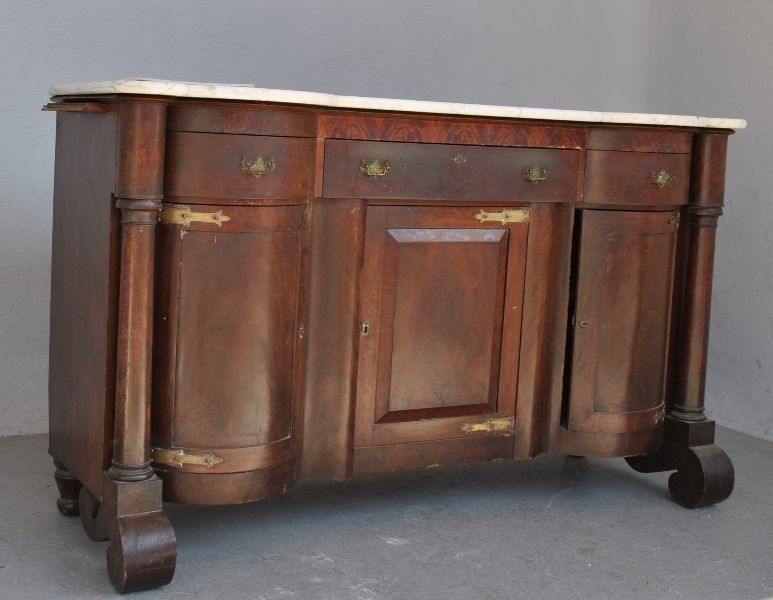 Credenza in mahogany door flame time XIX