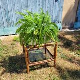Rattan coffee table and smoked glass