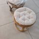 Paire de poufs en rotin et bambou