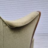 1960s, Scandinavian design, armchair in original condition, furniture velour, beech wood legs.