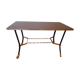 Table d'appoint sur roulettes, dessus formica, métal doré et noir