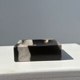 Symmetrical multicolored petrified wood soap dish