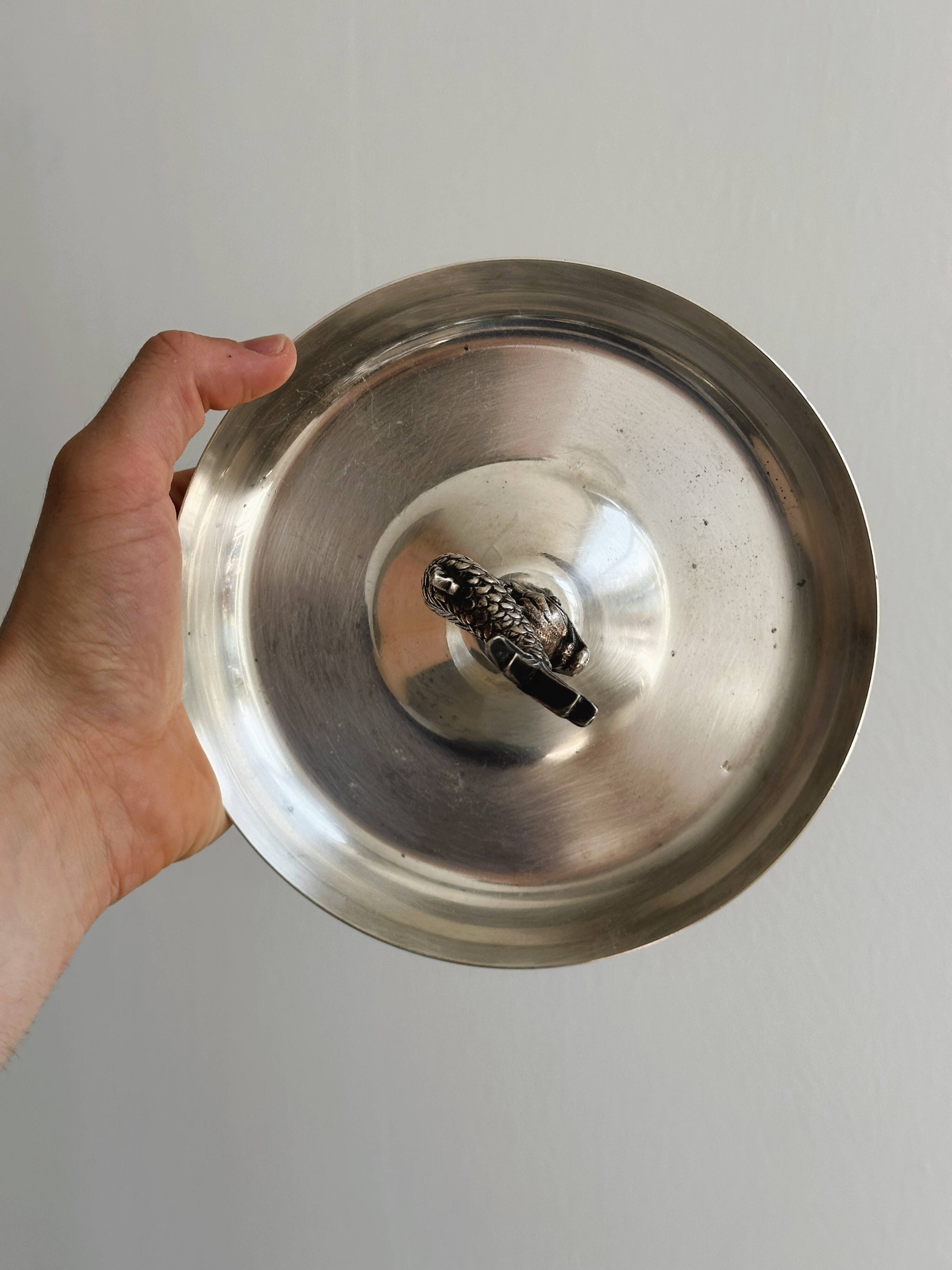 Metal serving dish