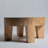 Quadripod coffee table in solid wood monoxyl natural color (dark)