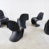 Black panton dining chairs, set of 8
