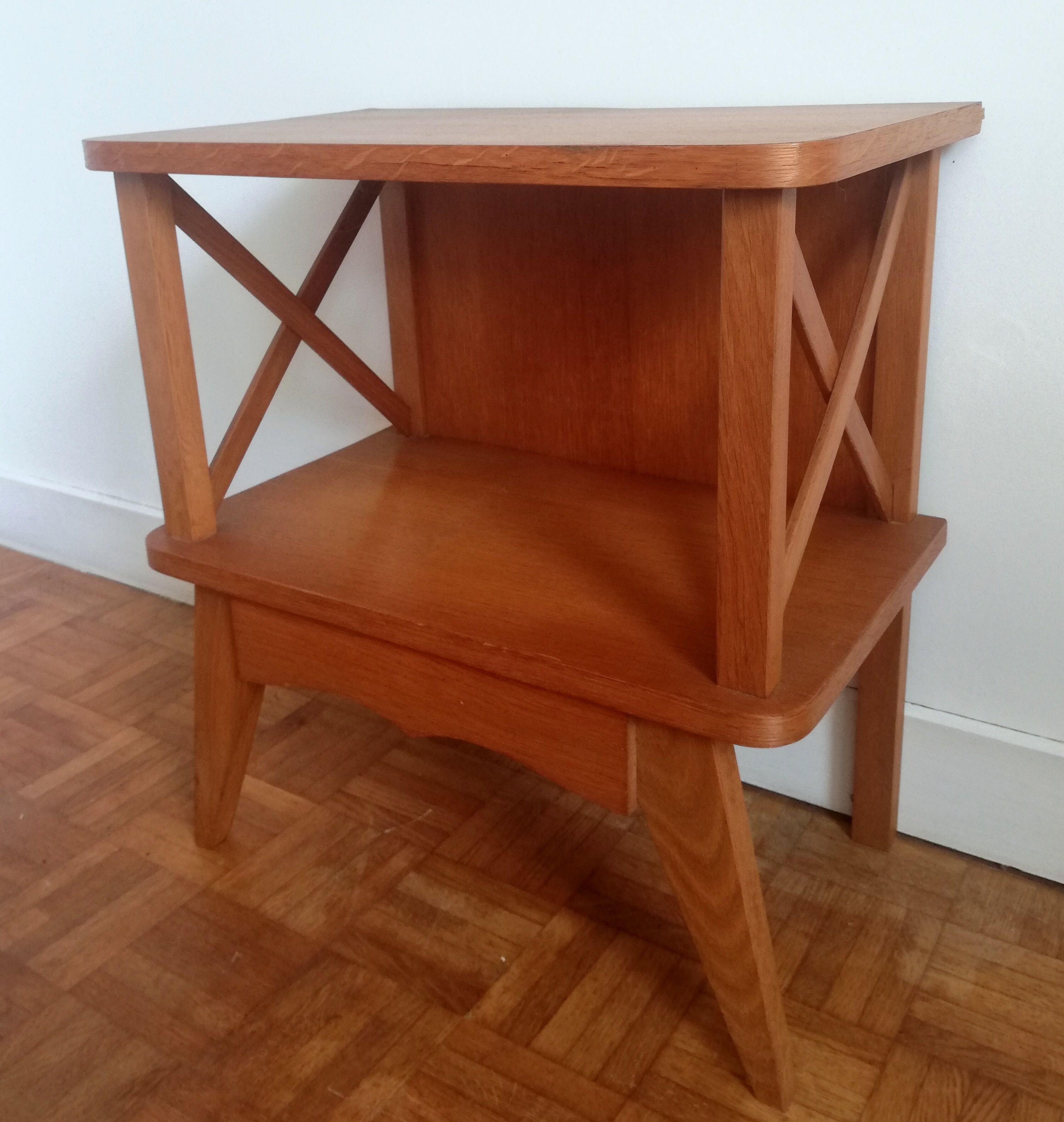 Compass feet bedside table 1960