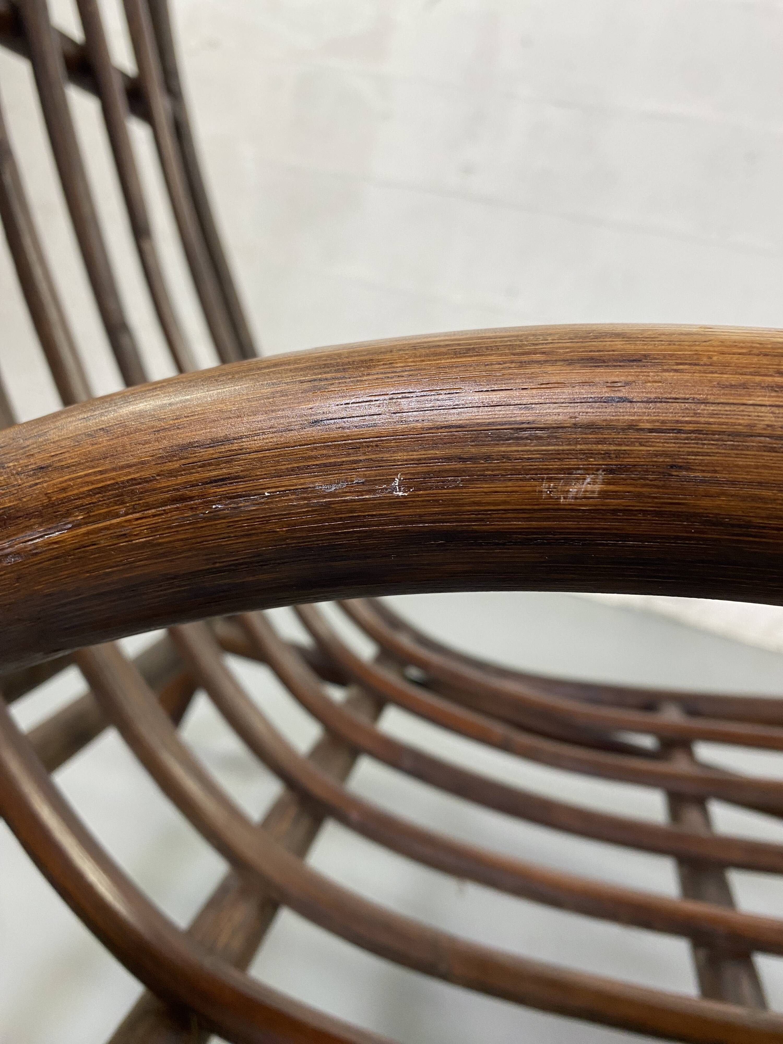 Rattan and bamboo armchair