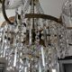 Old hot air balloon chandelier with crystal and bronze grapevines 9 fires