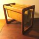 Magazinr rack in teak and suede leather by Aksel Kjersgaard, 1960s