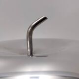 Postmodern Transparent Glass and Silver-Plated Metal Ice Bucket / Bowl, Italy