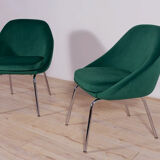 Armchairs chrome and fabric , 1960