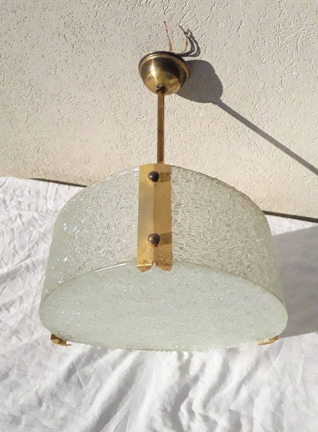 70's design glass pendant light