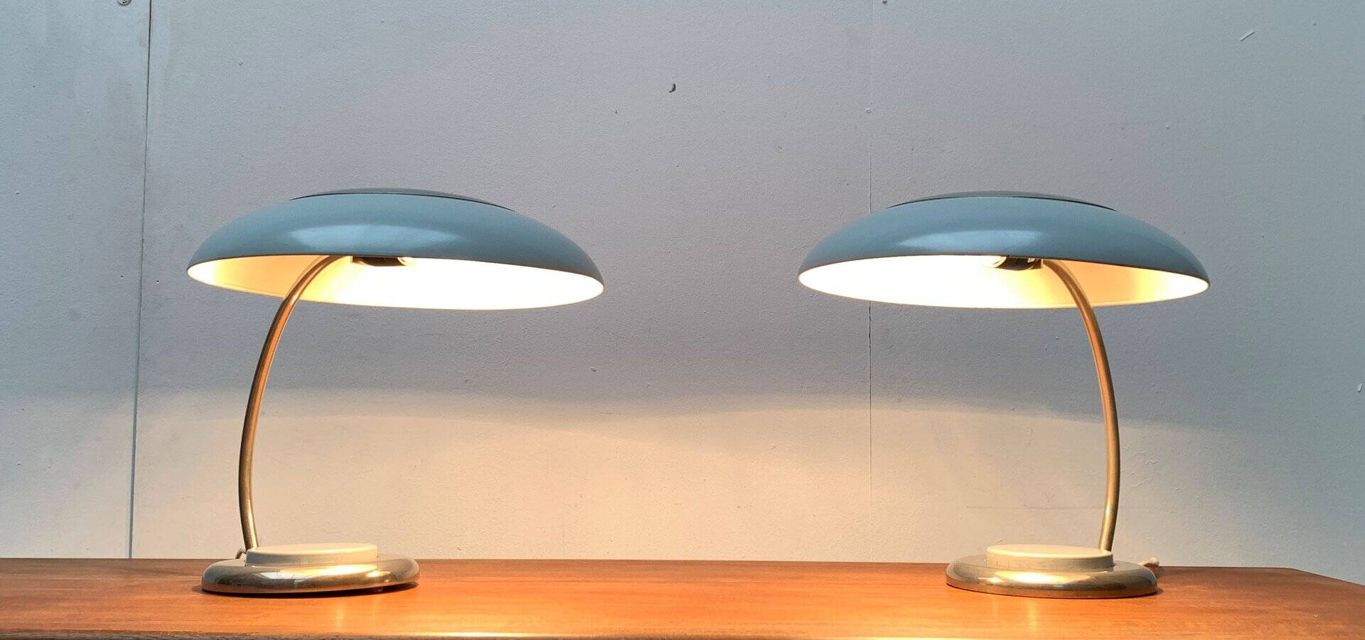 Mid-century GDR table lamps by VEB Leuchtenbau, Lengefeld, 1960s, set of 2.