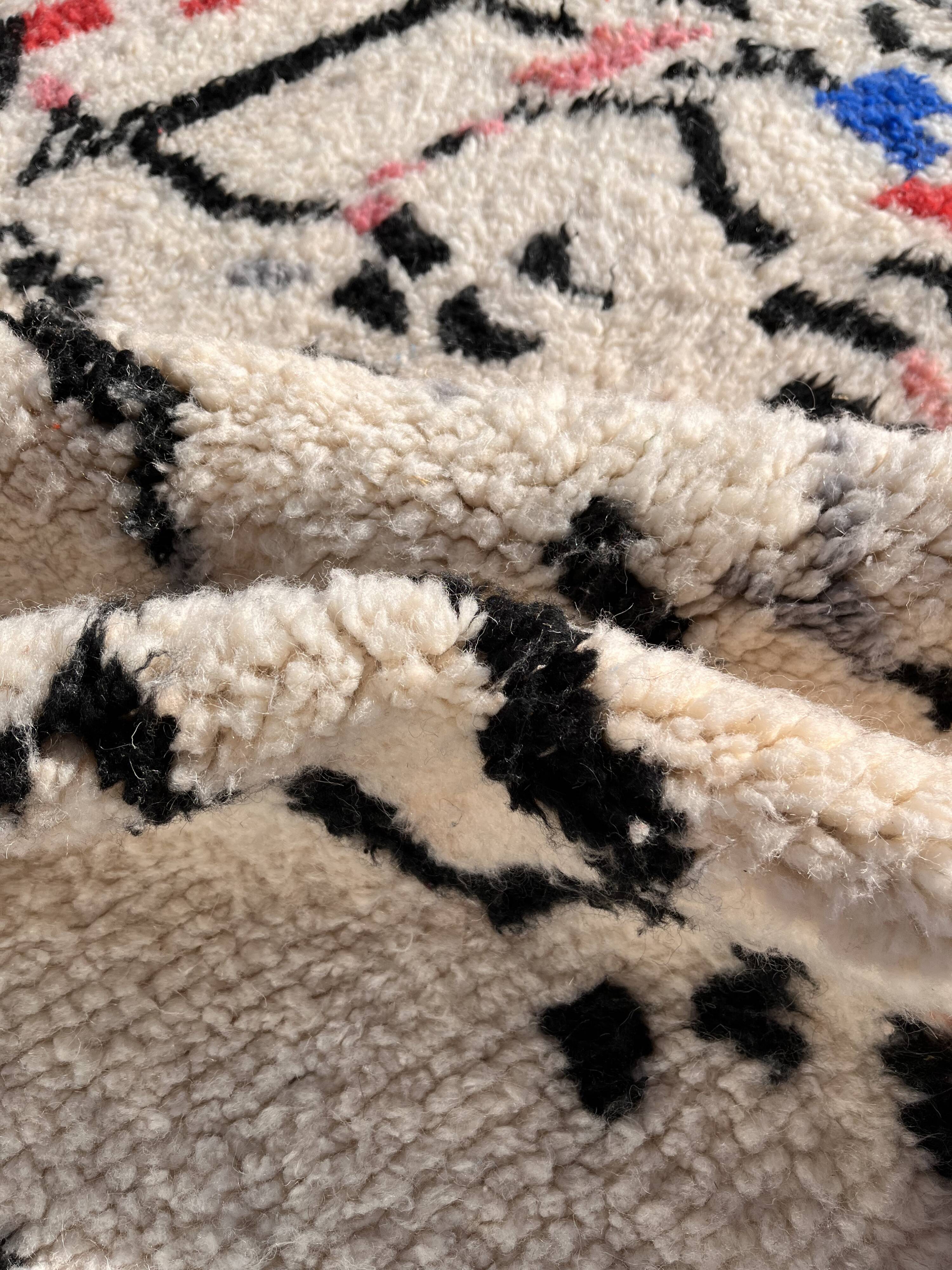 Large modern berber beni ouarain wool rug