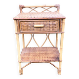 Vintage rattan bedside table