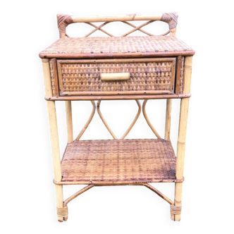 Chevet rotin vintage