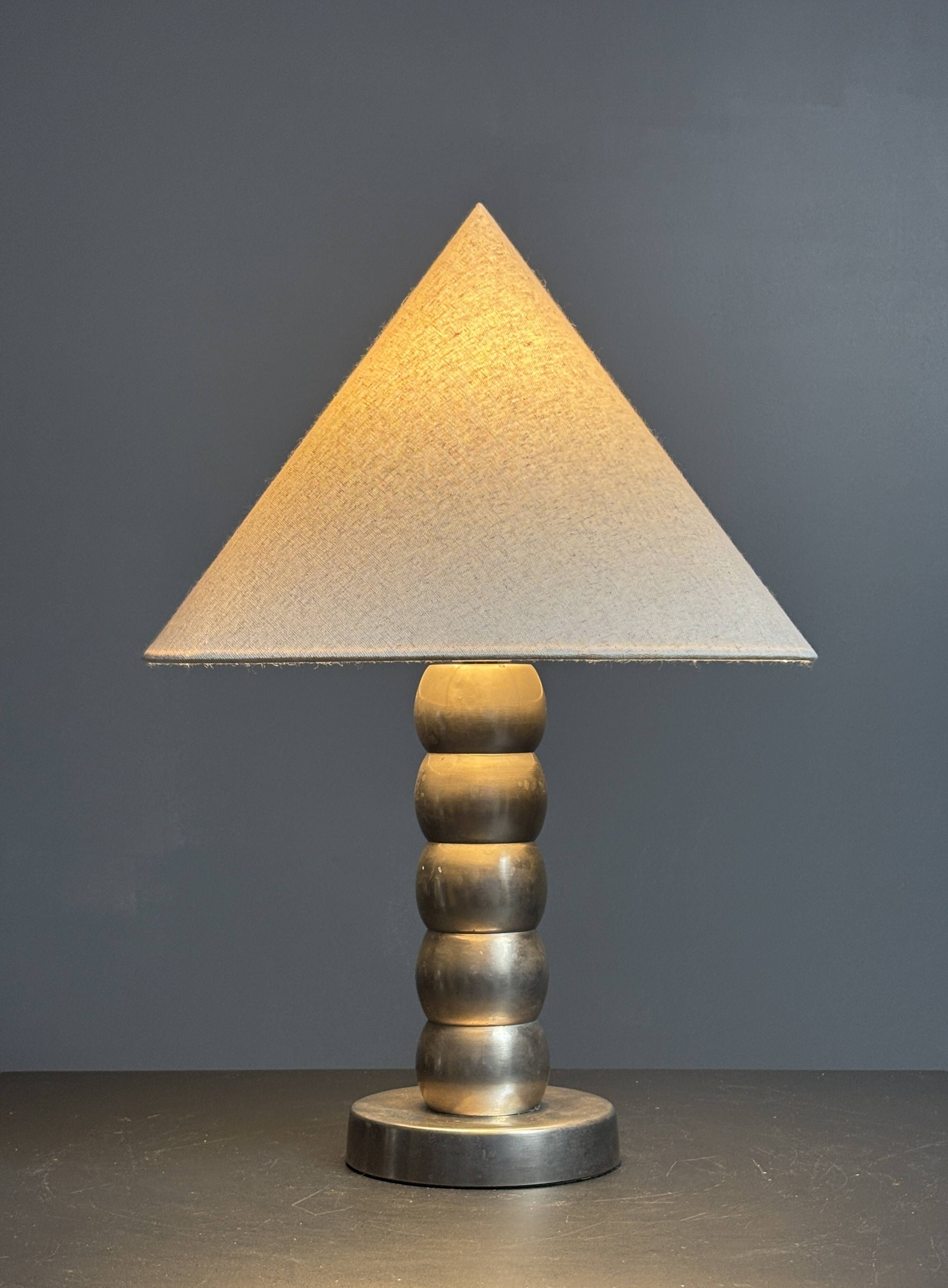 Midcentury nickel plated modernist space age bubbly table lamp, 1970s