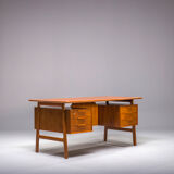 Model 75 Teak Desk by Gunni Omann for Omann Jun Furniture Factory, 1960s